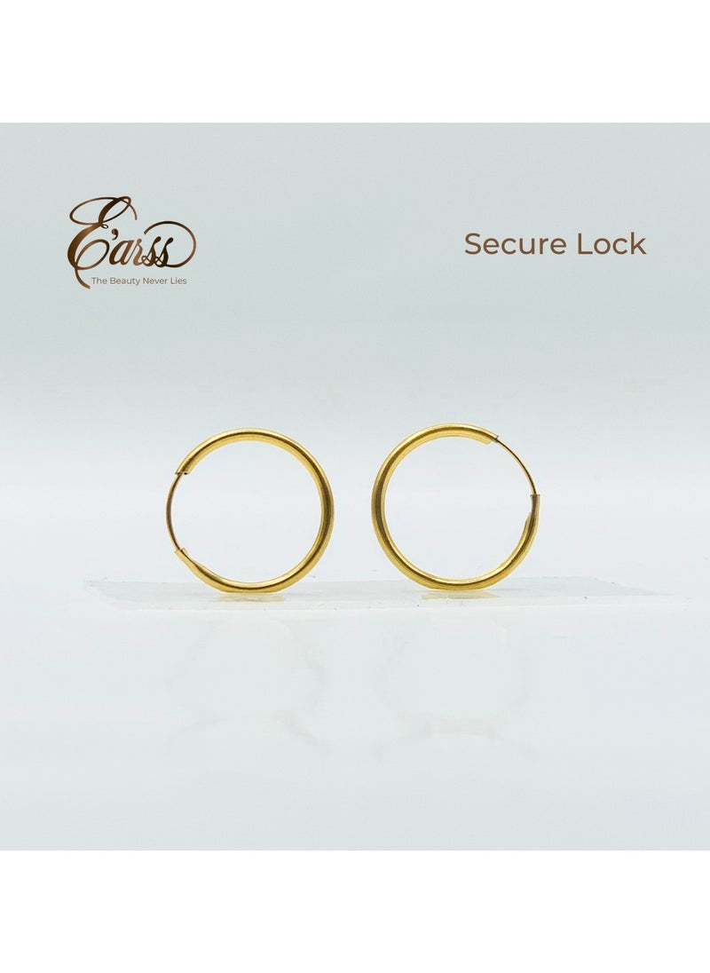 Earss 1/2 Endless Hoop Gold Earring | Stainless Steel | 18K Gold Plated  - Image 5