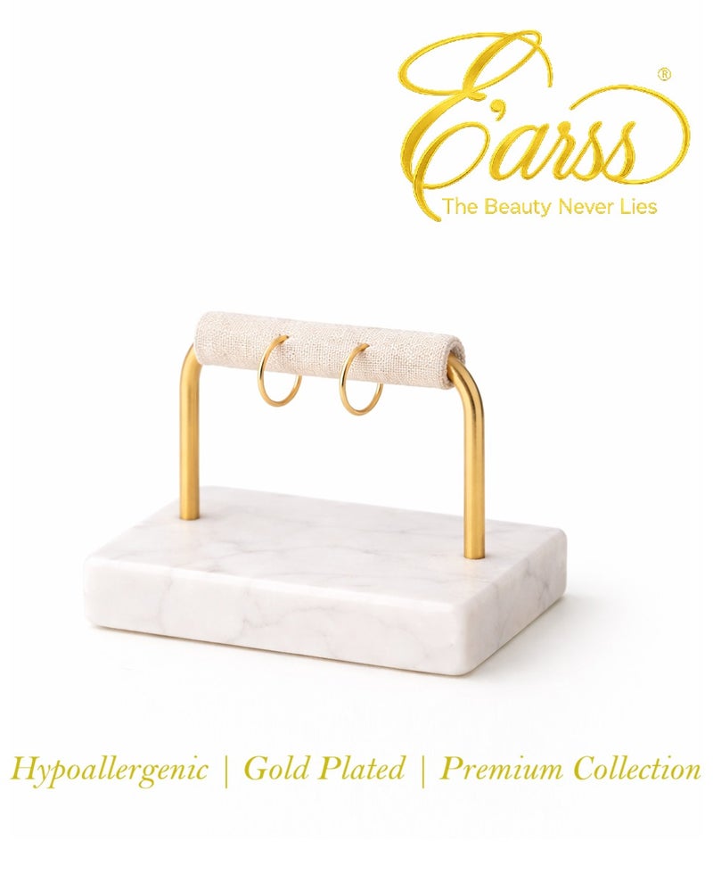 Earss 1/2 Inch Endless Hoop Gold Earring | Stainless Steel | 18K Gold Plated - Image 3