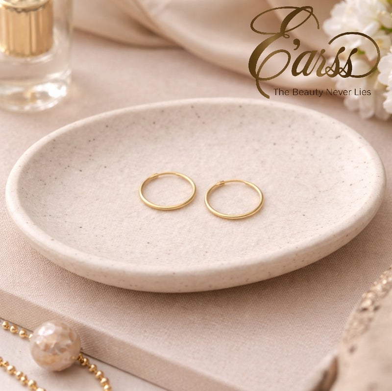 Earss 1/2 Inch Endless Hoop Gold Earring | Stainless Steel | 18K Gold Plated - Image 4
