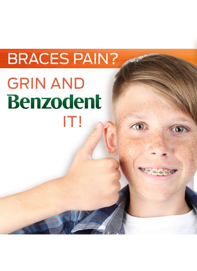 Benzodent - Dental Pain Relieving Cream For Dentures And Braces, Topical Anesthetic, 0.25 Ounce Tube - Image 1