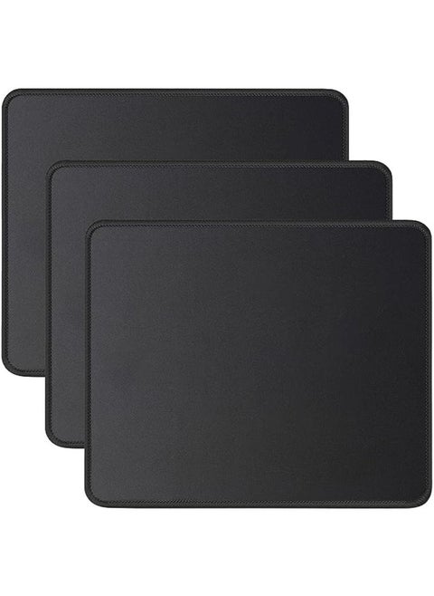 3 Pack Mouse Pad with Stitched Edge, Comfortable Mouse Pads with Non-Slip Rubber Base, Washable Mousepads Bulk with Lycra Cloth, Mouse Pads for Computers Laptop Mouse
