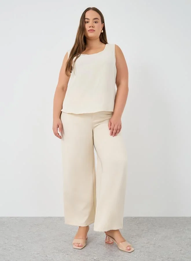 Styli Plus Size Solid Sleeveless Top