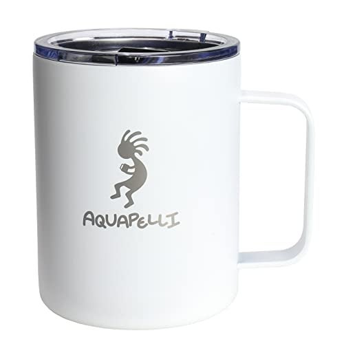 Aquapelli Vacuum Insulated Mug with Handle, 12 Ounces, Arctic White - Image 1