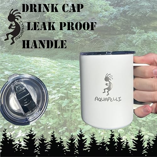 Aquapelli Vacuum Insulated Mug with Handle, 12 Ounces, Arctic White - Image 3