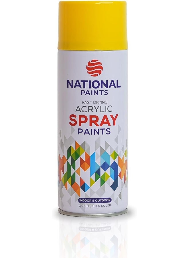 NATIONAL PAINTS National Paints Fast Drying Acrylic Spray Paint - Lemon Yellow 480 - Image 1