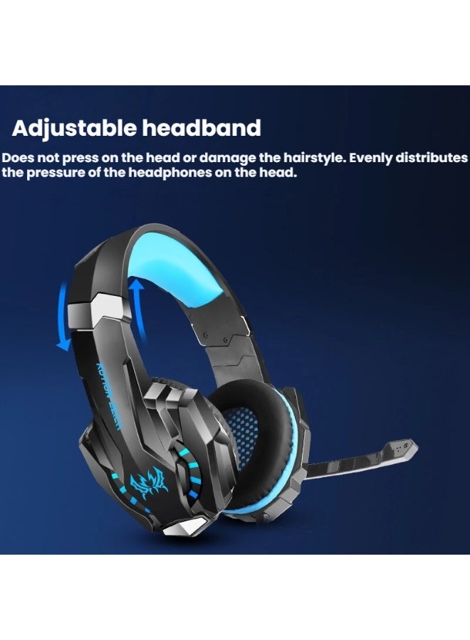 Cool LED Gaming Headset with Immersive Stereo Sound Adjustable Noise Canceling Mic and Comfortable Design Perfectly Compatible with PC and Mobile Devices - Image 2