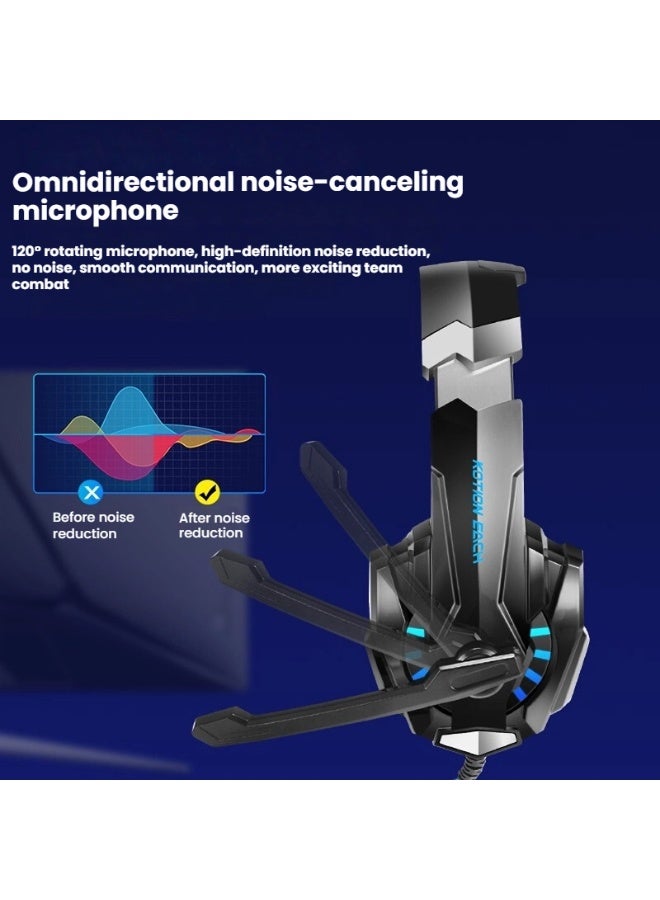 Cool LED Gaming Headset with Immersive Stereo Sound Adjustable Noise Canceling Mic and Comfortable Design Perfectly Compatible with PC and Mobile Devices - Image 3