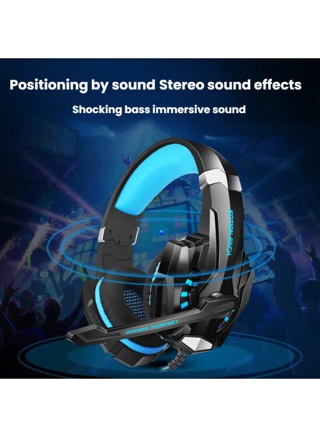 Cool LED Gaming Headset with Immersive Stereo Sound Adjustable Noise Canceling Mic and Comfortable Design Perfectly Compatible with PC and Mobile Devices - Image 1