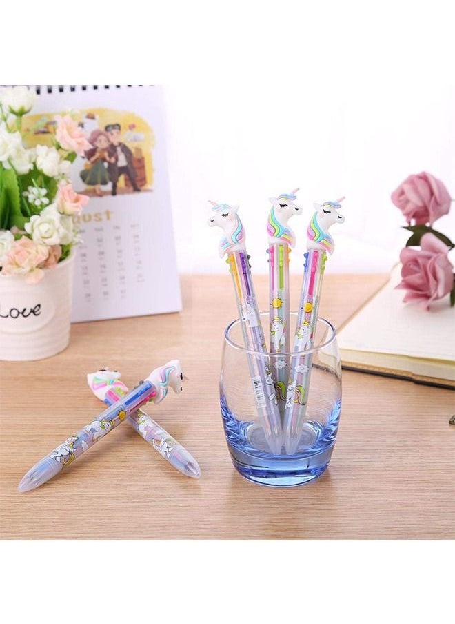 Generic - 4 Pcs Multicolor Unicorn Gel Pens Set, Cartoon Retractable Rolling Ball Pen Shuttle Pens Liquid Ink Pens, Set Pen for Supplies Office Gifts (Colorful) - Image 1