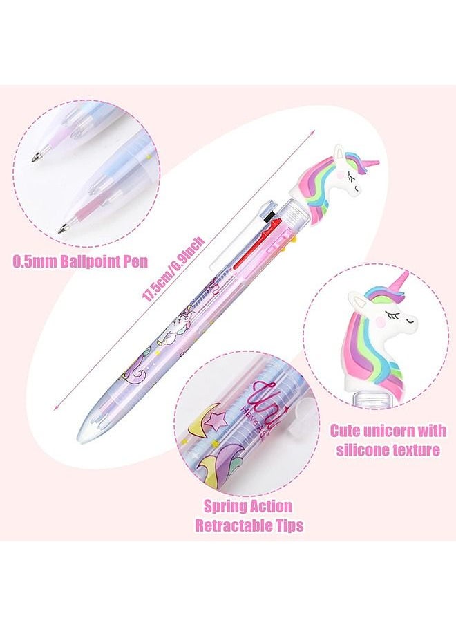 Generic - 4 Pcs Multicolor Unicorn Gel Pens Set, Cartoon Retractable Rolling Ball Pen Shuttle Pens Liquid Ink Pens, Set Pen for Supplies Office Gifts (Colorful) - Image 1