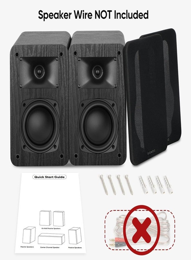 Saiyin Passive Bookshelf Speakers, 2-Way Passive Speakers, 3.5" Woofer & Silk Horn Tweeter, 60Hz Bass for Home/Office/Theater Pair (Needs Amplifier or Receiver to Operate) - Image 3