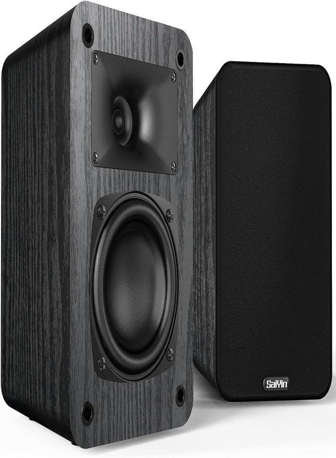 Saiyin Passive Bookshelf Speakers, 2-Way Passive Speakers, 3.5" Woofer & Silk Horn Tweeter, 60Hz Bass for Home/Office/Theater Pair (Needs Amplifier or Receiver to Operate) - Image 1