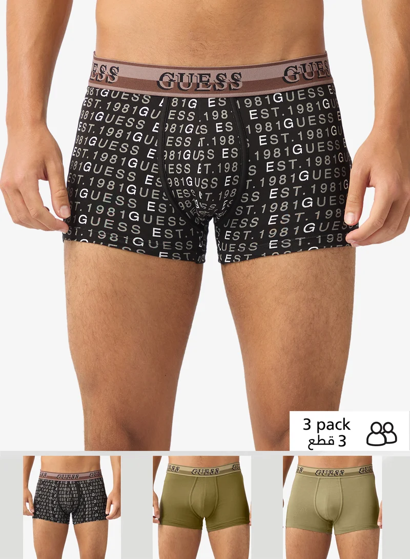 جس Joe Printed 3 Pack Boxer Trunks