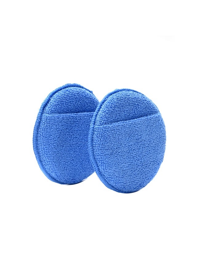 لوازم طقم تنظيف سيارة حبتين - وسادات شمع ورغوة للتلميع والعناية الدقيقة بالسيارة 12x2 سم، أداة تطبيق الشمع، قابلة لإعادة الاستخدام والغسيل، لتلميع السيارات والعناية بالطلاء - Image 3