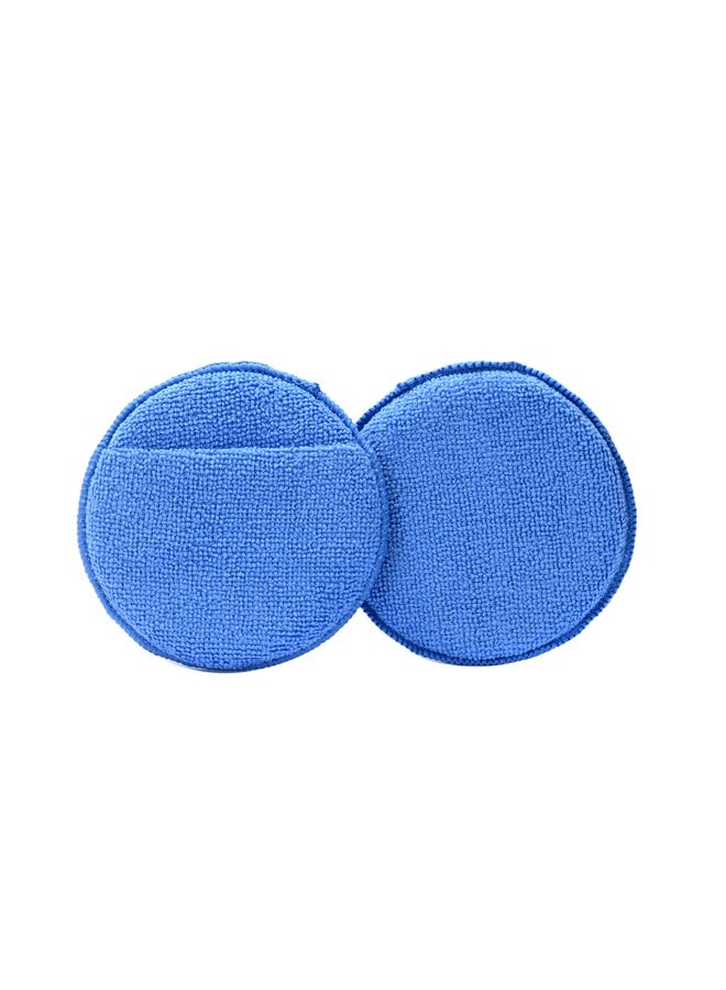 لوازم طقم تنظيف سيارة حبتين - وسادات شمع ورغوة للتلميع والعناية الدقيقة بالسيارة 12x2 سم، أداة تطبيق الشمع، قابلة لإعادة الاستخدام والغسيل، لتلميع السيارات والعناية بالطلاء - Image 2