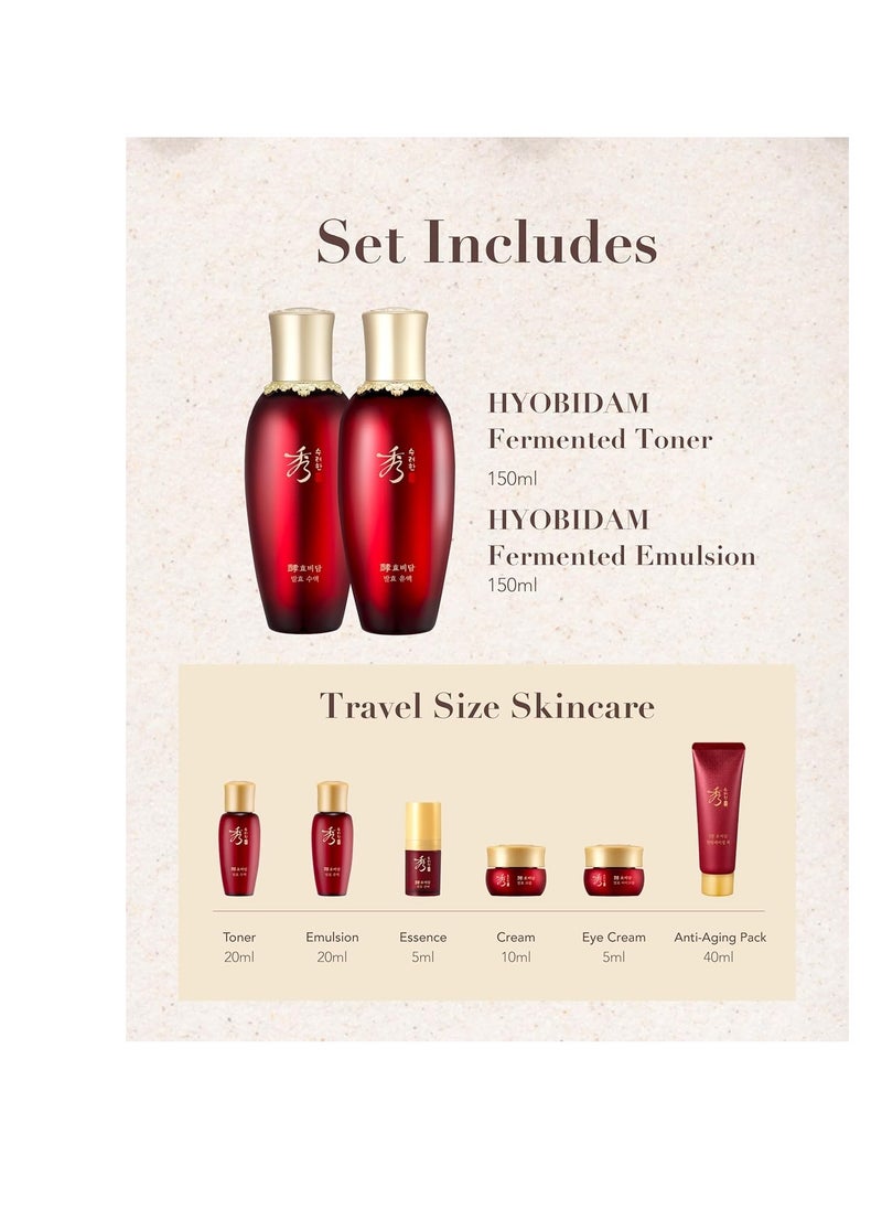 Sooryehan - Sooryehan Christmas Gifts Hyobidam Fermented Skincare Gift Set (13.53 fl oz) - Premium Korean Skin Care for Intense Hydration, Elasticity. Ginseng, Snow Fungus.c - Image 1