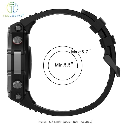 T TECLUSIVE سوار سيليكون ناعم متوافق مع Amazfit T-Rex 3 | سوار سيليكون مطاطي قابل للتعديل مع أداة التثبيت لـ T Rex 3 (برتقالي) - Image 2