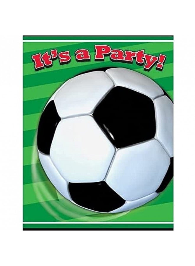 Unique Multicolor 3D Soccer Paper Cards Invitations - 5.5" x 4" (8ct) - Perfect for Soccer-themed Parties, Events, and Celebrations - Image 1