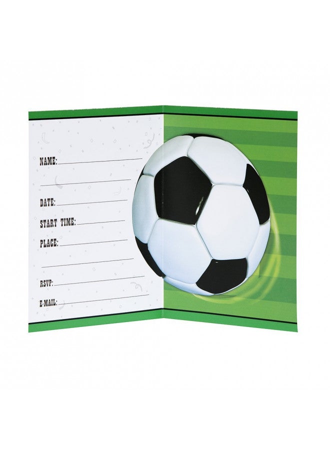 Unique Multicolor 3D Soccer Paper Cards Invitations - 5.5" x 4" (8ct) - Perfect for Soccer-themed Parties, Events, and Celebrations - Image 2