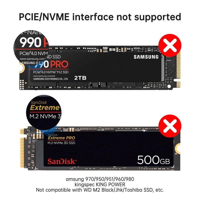 ELUTENG M.2 SATA NGFF to SATA Adapter (Not Support NVME/ M.2 PCIE) 6Gbps Dual NGFF MSATA Adapter B Key/ B&M Key SSD to 2.5" SATA III Converter Adapter Max 4TB Support 2230 2242 2260 2280 SSDs - Image 5