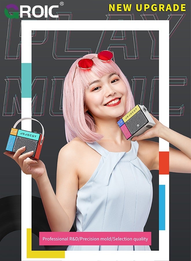 جرويك Retro Bluetooth Speaker, Portable Magic Cube Speaker with Clear Sound, Cute Wireless Cyberpunk Accessories Decor for Office Room, Unique Gifts Men, Cool Stuff Teens - Image 2