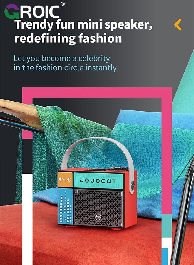 جرويك Retro Bluetooth Speaker, Portable Magic Cube Speaker with Clear Sound, Cute Wireless Cyberpunk Accessories Decor for Office Room, Unique Gifts Men, Cool Stuff Teens - Image 3