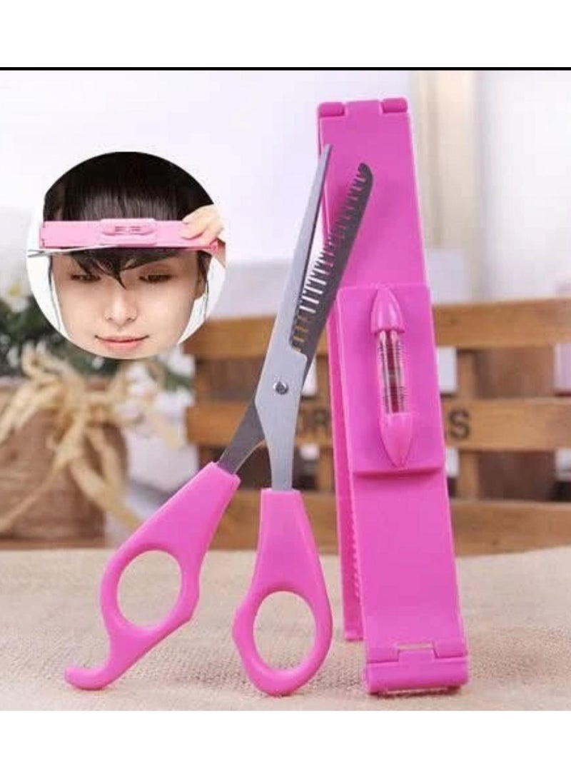 Generic Hair scissors with a scale to adjust the hair and make it even for women, children and men. Random color.  - Image 2