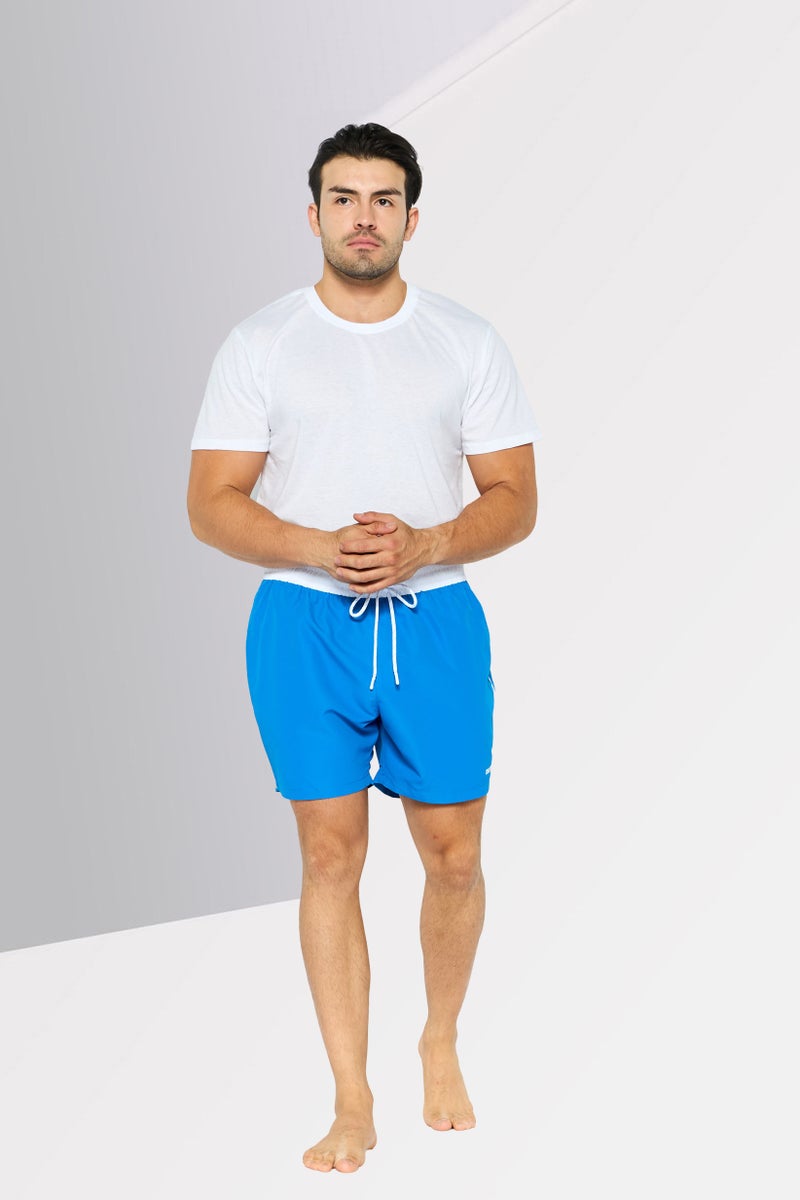 DKNY Men Brand Logo Board Shorts, Royal Blue  - Image 2