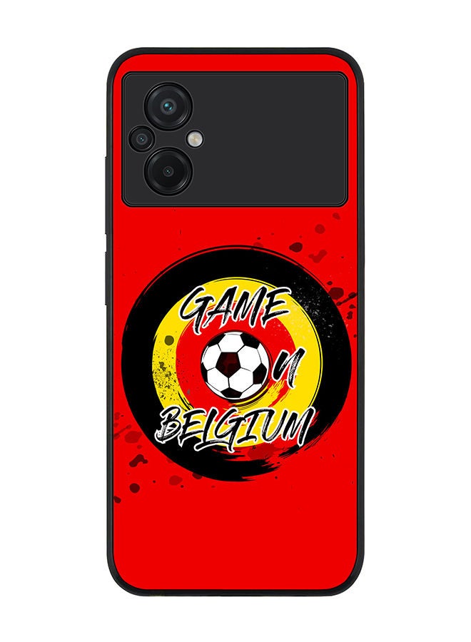 Stylizedd Rugged Black edge case for Xiaomi Poco M5 Slim fit Soft Case Flexible Rubber Edges Anti Drop TPU Gel Thin Cover - Game on Belgium - Image 1