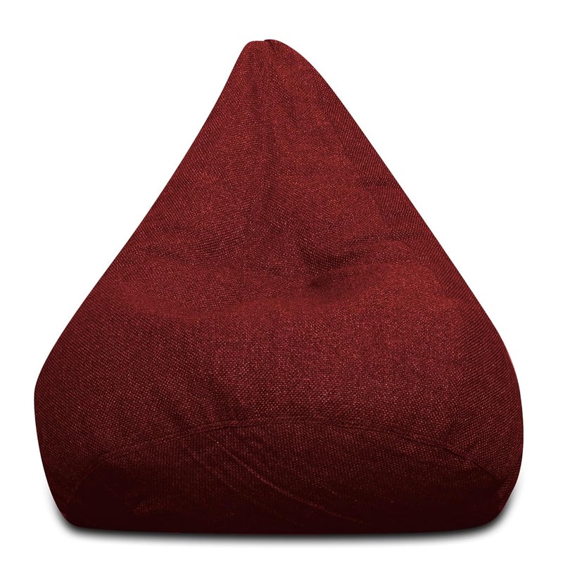 Generic Alfanso ORGANIX Collection Classic Bean Bag Jumbo SAC Size Crimson Red Color in Organic Jute Fabric Cover Only - Image 5