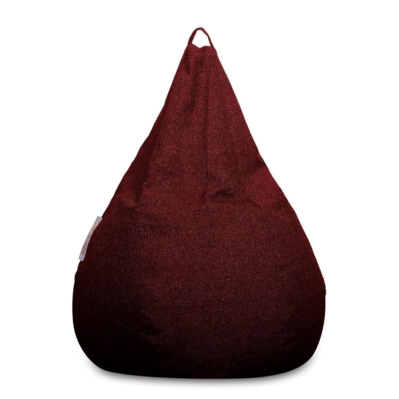 Generic Alfanso ORGANIX Collection Classic Bean Bag Jumbo SAC Size Crimson Red Color in Organic Jute Fabric Cover Only - Image 3