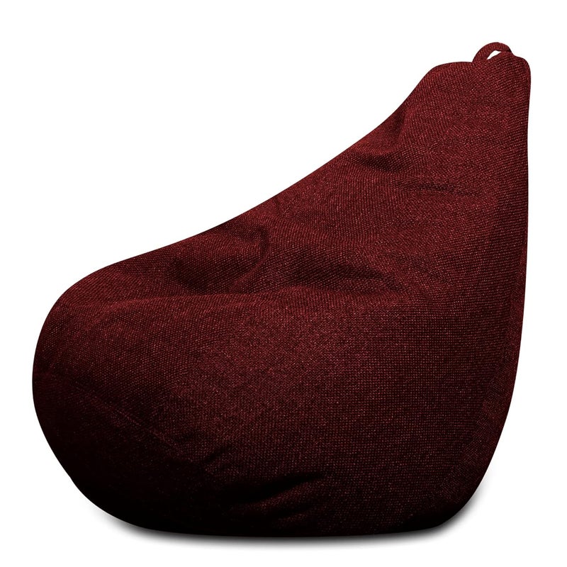 Generic Alfanso ORGANIX Collection Classic Bean Bag Jumbo SAC Size Crimson Red Color in Organic Jute Fabric Cover Only - Image 1