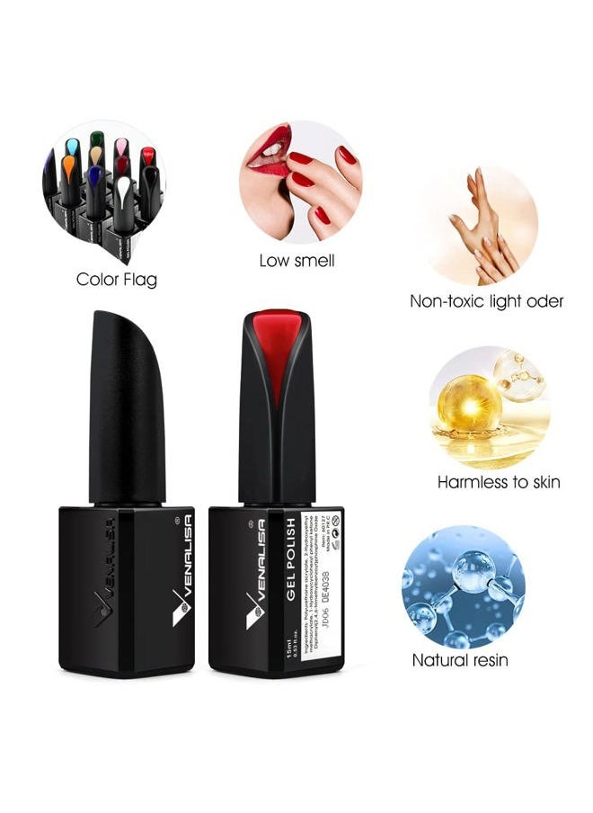 V VENALISA - VENALISA 15ml Pink Gel Nail Polish, Light Pink Gel Polish Nude Pink Color Soak Off UV LED Nail Art Starter Manicure Salon DIY at Home, 0.53 OZ - Image 1