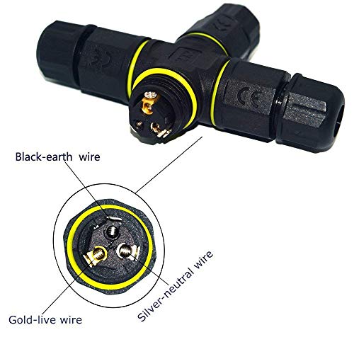 ELifeApply 3 Way Junction Box IP68 Waterproof Electrical Junction Box 2 Pin/3 Pin/4 Pin Outdoor Cable Connector for Underground/Outdoor Ø 4.5mm-10mm, Shielded Field Installable - 3Pin - Image 3