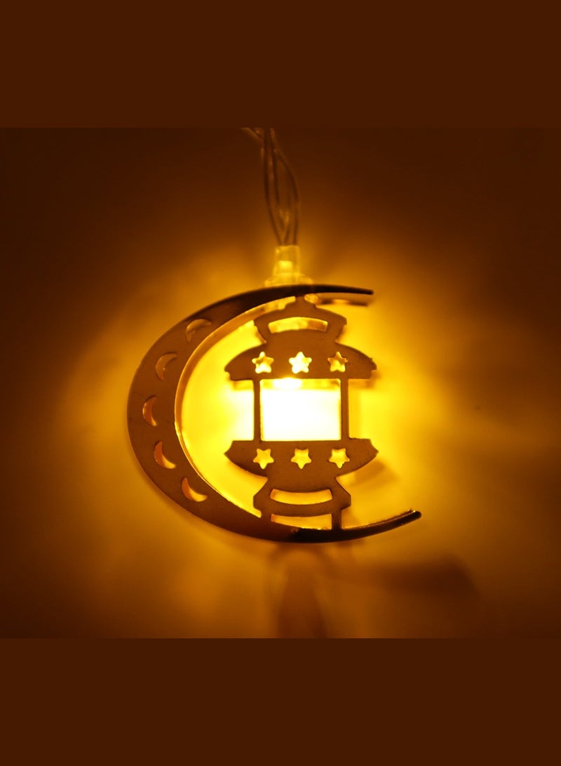 يوويل سلسلة أضواء رمضان تعمل بالبطارية سلسلة أضواء LED على شكل نجمة الجنية لمهرجان العيد وديكورات المنزل والحديقة في الأماكن المغلقة والخارجية ضوء رمضان 2 متر 10 LED - Image 4