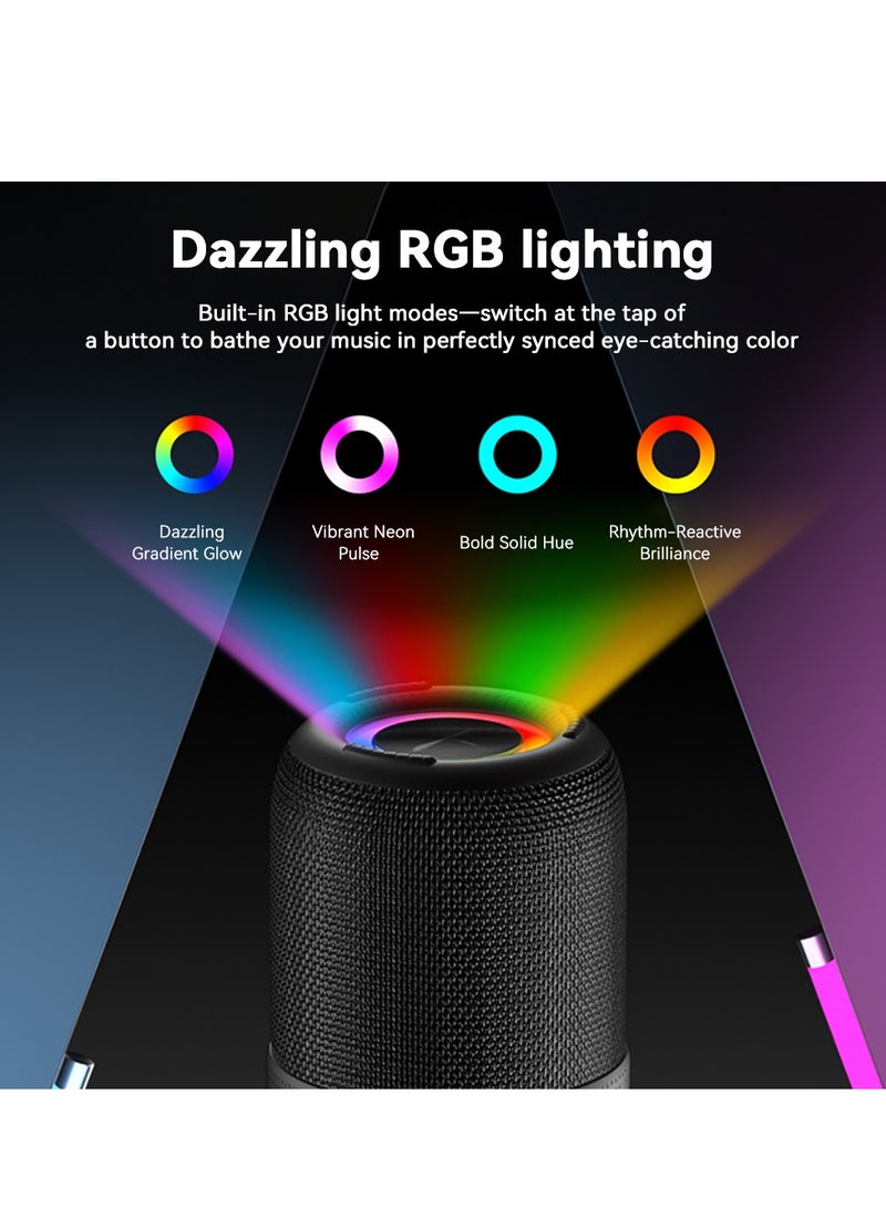 LS-X1 High-Outdoor Speaker , Stereo Sound with Deep Bass, Colorful RGB Lighting & Wireless Pairing Capability 3600mah - Image 5