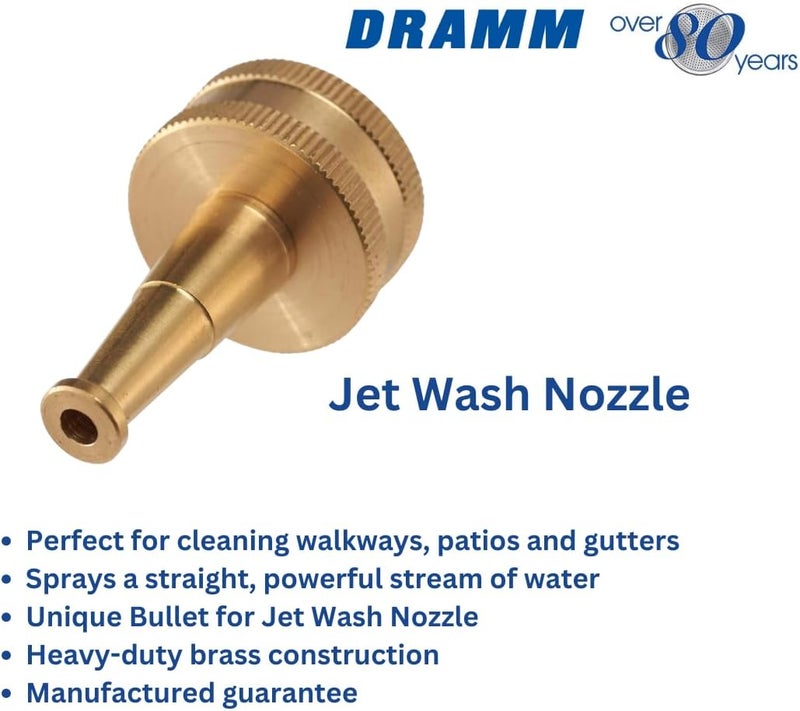 Dramm 22310 Heavy-Duty Brass Jet Wash Nozzle for Powerful Water Stream - Image 2