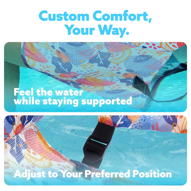 Sloosh Pool Floats Chairs Adult, 2 Packs Inflatable Pool Lounge Chairs,Blow up Hammock Pool Noodles Floats for Adults,Stripe Pattern Floating Water Chair for Pool Lake River(Stripe) - Image 3
