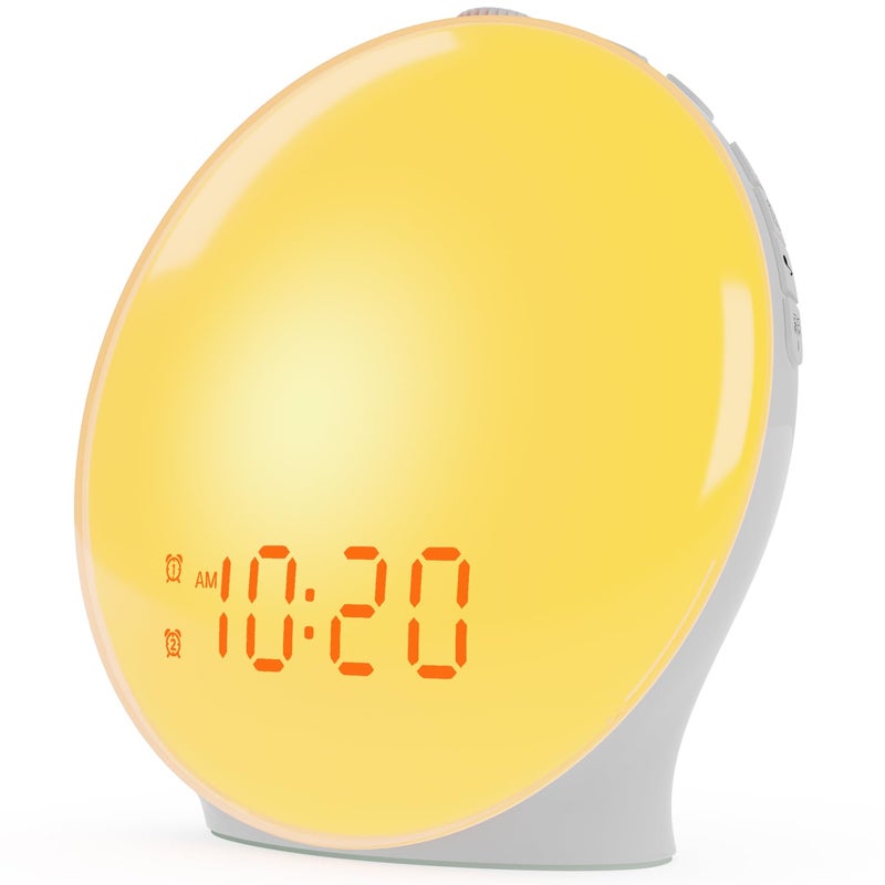 Jall Wake Up Light Sunrise Alarm Clock for Kids, Heavy Sleepers, Bedroom, with Sunrise Simulation, Sleep Aid, Dual Alarms, FM Radio, Snooze, Nightlight, Daylight, 7 Colors, 7 Natural Sounds, Ideal for Gift - Image 1
