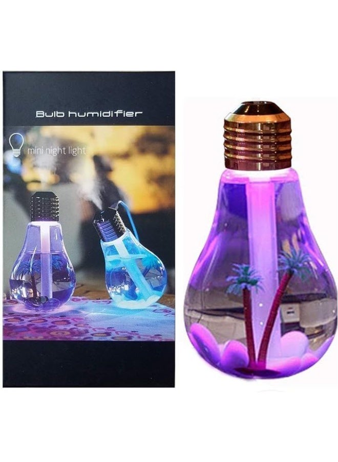 Bulb-Shaped Cool Mist Humidifier with 400ML Water Tank, USB Powered - Image 2