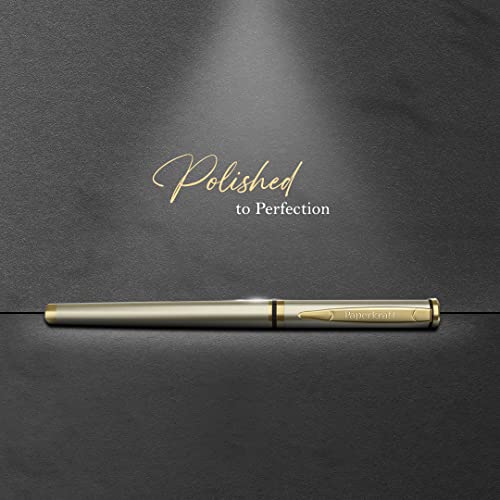 Paperkraft Beethoven- Blue Ceramic Roller Ball Pen (Pack of 1) | Classy Chrome & Gold tone finish|Premium Gifting Products|Ideal for Professionals|Official meeting essentials - Image 3