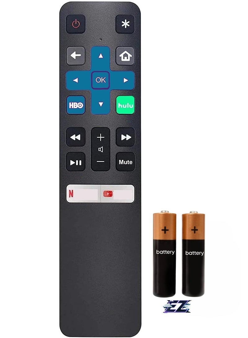 PopZa Replacement Remote Control for Insignia NS-24DF310NA19 NS-32DF310NA19 NS-39DF510NA19 NS-43DF710NA19 NS-50DF710NA19 NS-55DF710NA19, without Voice Recognition with battery - Image 1