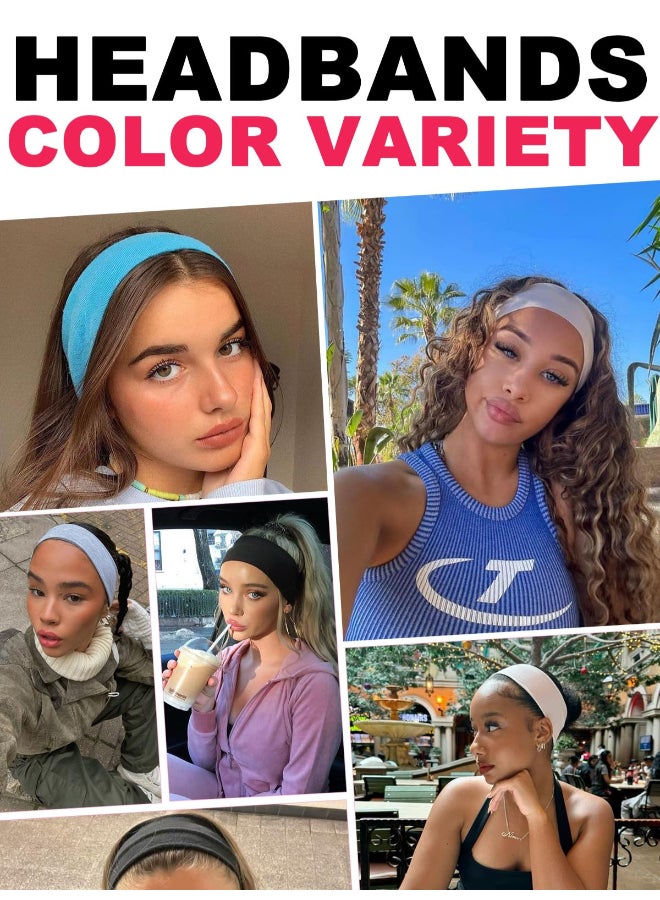 DRESHOW 8 Pack Sports Headbands for Women NonSlip Stretchy Fashion HairBand Curly Hair Headband Soft Hair Accessories for Daily Wear Workout Yoga Running - Image 4