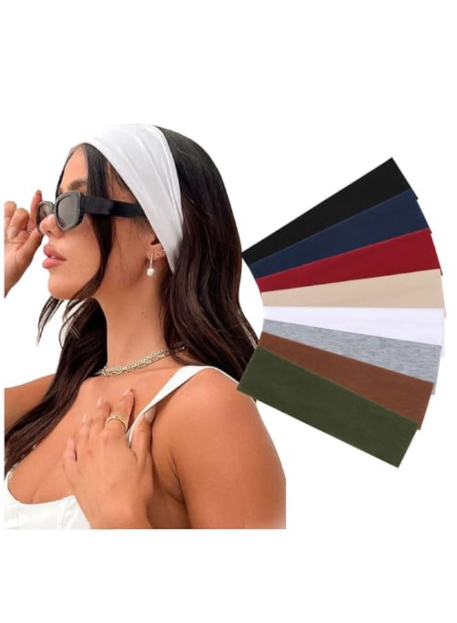 DRESHOW 8 Pack Sports Headbands for Women NonSlip Stretchy Fashion HairBand Curly Hair Headband Soft Hair Accessories for Daily Wear Workout Yoga Running - Image 1