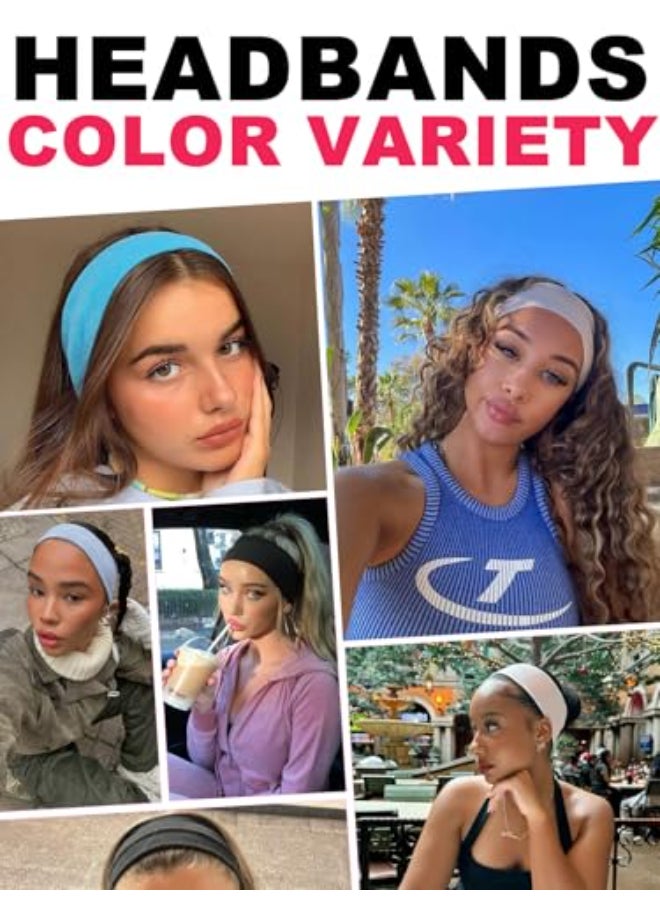 DRESHOW 8 Pack Sports Headbands for Women NonSlip Stretchy Fashion HairBand Curly Hair Headband Soft Hair Accessories for Daily Wear Workout Yoga Running - Image 3