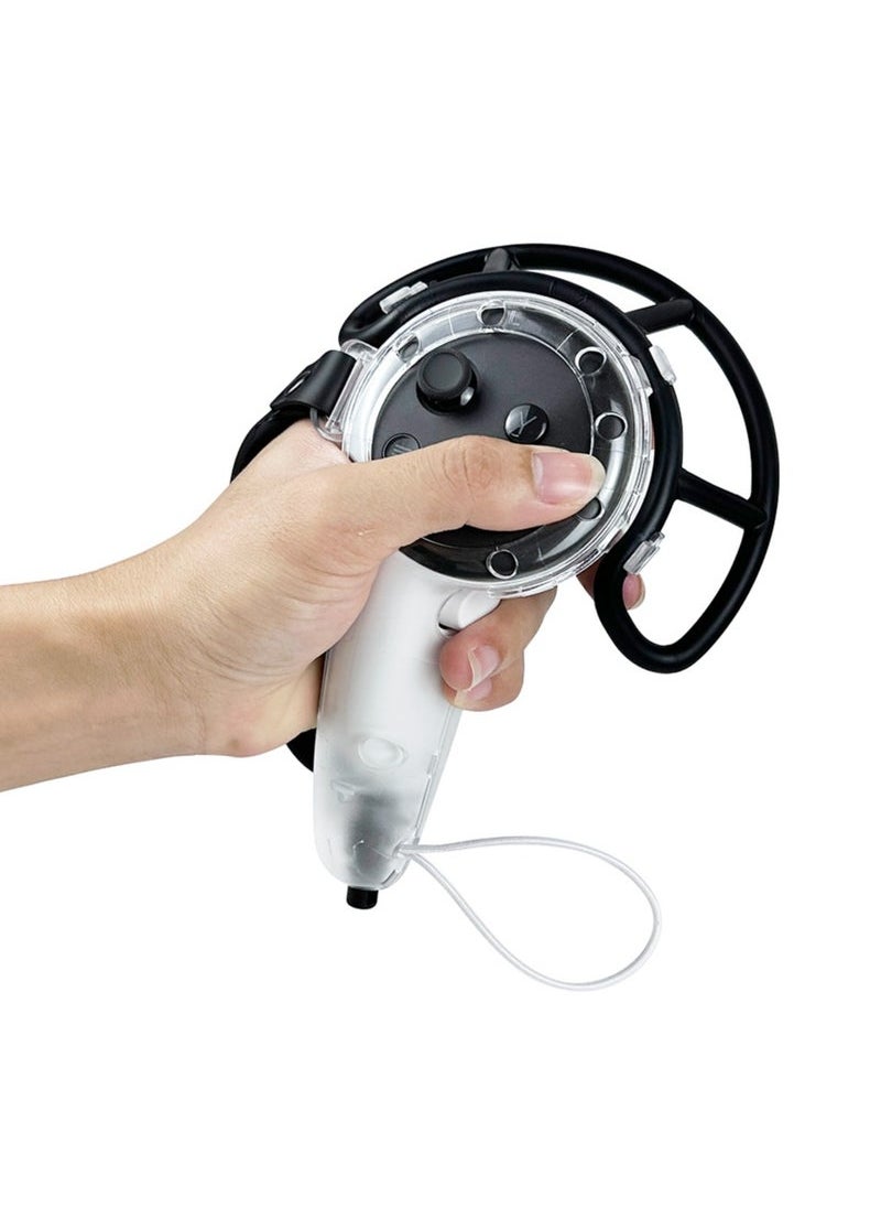 Generic - Meta Quest 3 VR Accessory: Extended Handle Controller Grip Cover - Anti-Collision Extension Protector with Adjustable Straps, Easy Battery Replacement - Compatible with Oculus Quest 3 (White) - Image 1