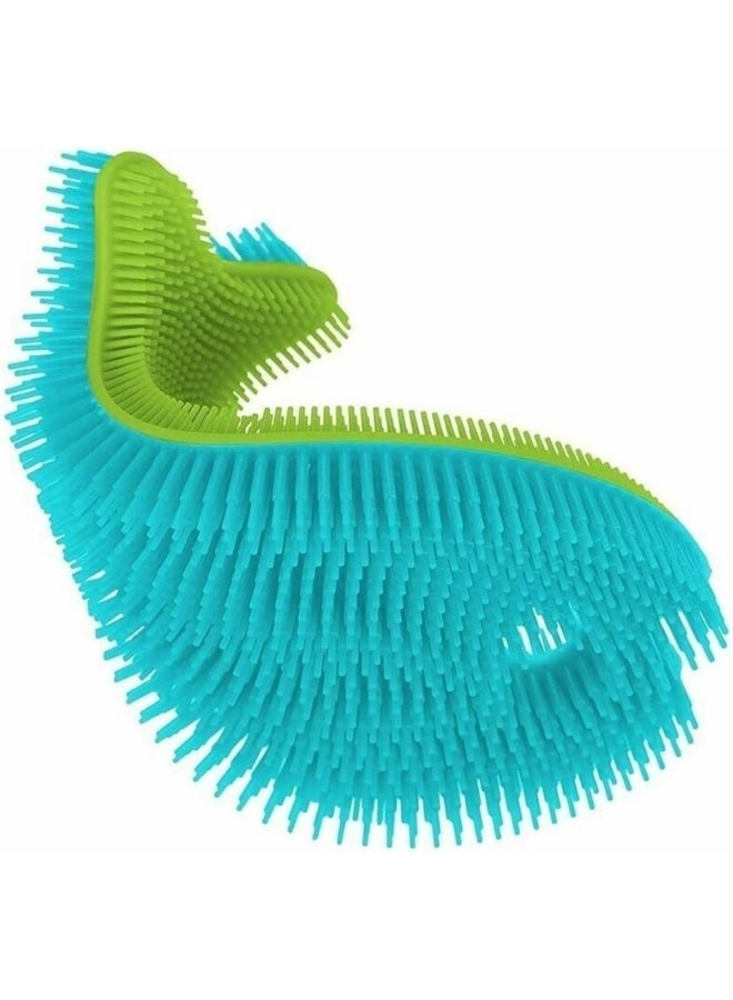 Innobaby Bathin' Smart Silicone Sensory Fish Bath Scrub for Babies and Toddlers - Aqua Green - Image 1