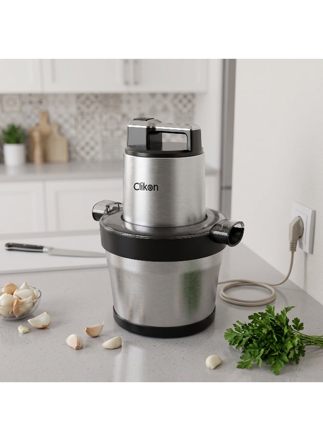 Clikon Electric Chopper | 6.0L Stainless Steel Bowl | 1000W Power | Large Capacity Food Preparation | 2-Year Warranty | CK1205 | Black & Silver 1000 W CK1205 silver - Image 4