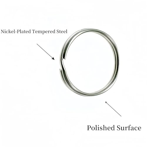 Newflager 2 Inch Flat Key Rings - Large Split Key Rings - Silver Steel Round Edged Circular Keychain Ring Clips - Sturdy Key Chain Ring Connector (Pack of 10) - Image 4