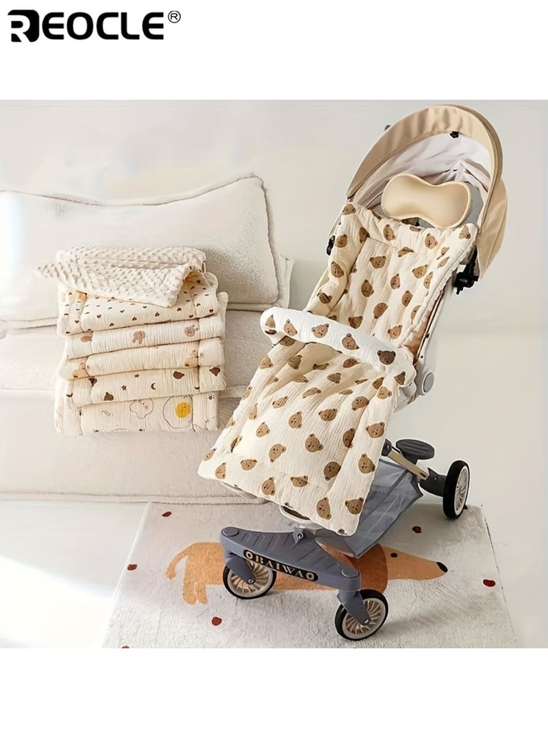 ريوكل وسادة مقعد عربة أطفال ناعمة وقابلة للتنفس بطانة سميكة قابلة للعكس امتصاص الماء مادة ناعمة مثالية للرضع من ٠ إلى ٢٤ شهر عرض ١٣.٤ إنش طول ٢٩.١ إنش - Image 2